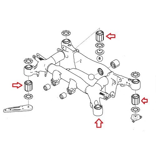 Silent block su supporto assale posteriore per BMW E60/E61 - BJ42123