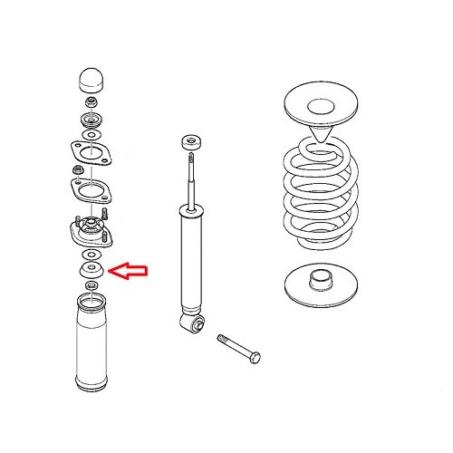 Verstärktes oberes Lager der Hinterradaufhängung rechts oder links von MEYLE für BMW Z3 E36 Roadster und Coupé - Standard- oder M-Technic-Fahrgestell - BJ50015