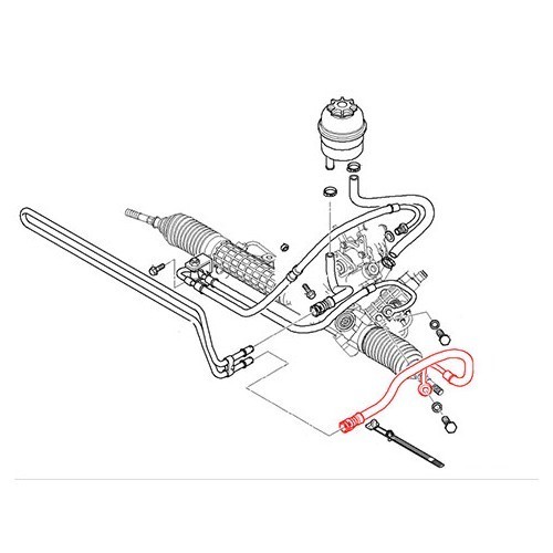  Return pipe to power steering rack for BMW E46 (4-wheel drive) - BJ51596-1 