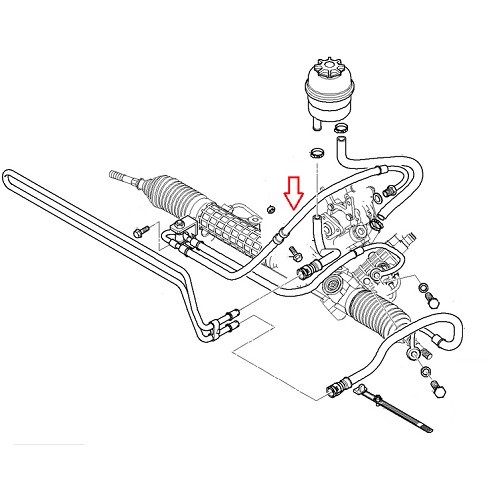  Hose between power steering pump and rack and pinion for BMW E46 E46/M52 - BJ51648-1 