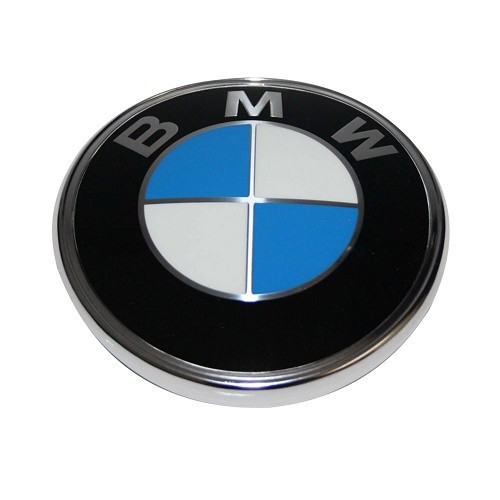  Achterbak embleem gebogen design met BMW logo diameter 90mm voor BMW 02 Reeks E10 fase 2 en 3 Reeks E21 - origineel BMW onderdeel - BK20014 
