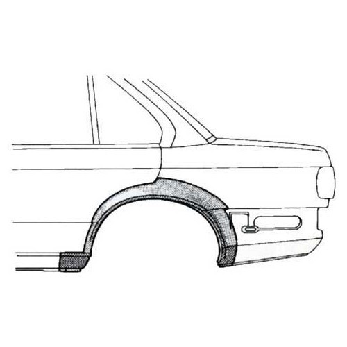  Arc d'aile arrière gauche pour BMW Série 3 E30 Coupé 2 portes phase 1 (-08/1987) - côté conducteur - BT10131-1 