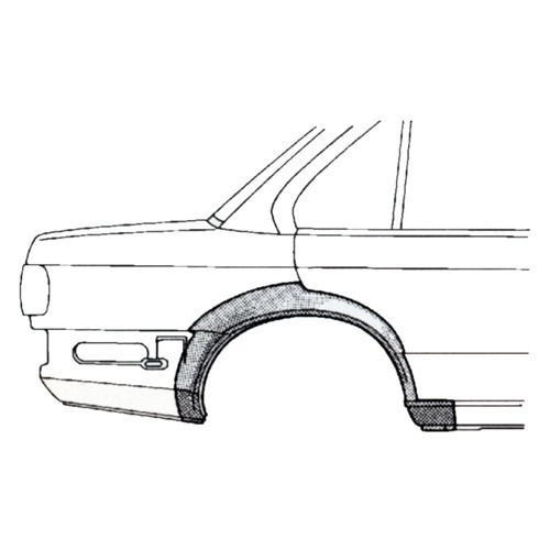  Arc d'aile arrière droit pour BMW Série 3 E30 Coupé 2 portes phase 1 (-08/1987) - côté passager - BT10132-1 