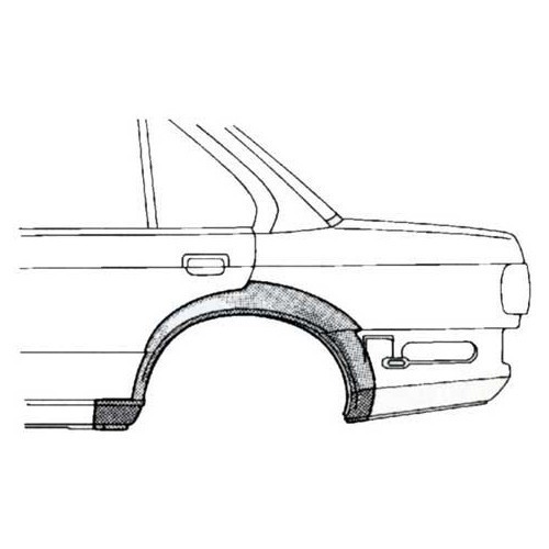  Arco traseiro esquerdo do pára-lamas para BMW Série 3 E30 Sedan 4 portas fase 1 (-08/1987) - lado do condutor - BT10133-1 