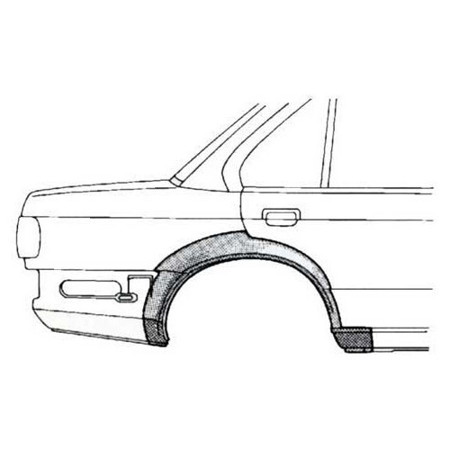  Arco posterior direito do pára-lamas para BMW Série 3 E30 Sedan 4 portas fase 1 (-08/1987) - lado do passageiro - BT10134-1 
