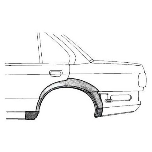  Arc d'aile arrière gauche pour BMW Série 3 E30 Berline et Touring 4 portes phase 2 (09/1987-) - côté conducteur - BT10135-1 