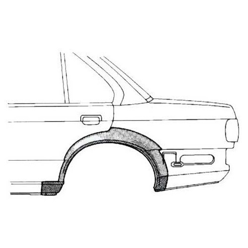 Kotflügelbogen hinten links für BMW 3er E30 4-türige Limousine und Touring Phase 2 (09/1987-) - Fahrerseite - BT10135