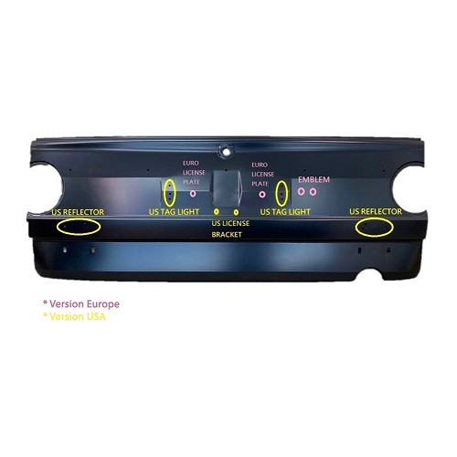 Rear panel for BMW 02 Series E10 phase 1 (03/1966-08/1973) - Europe or USA version - BT11109