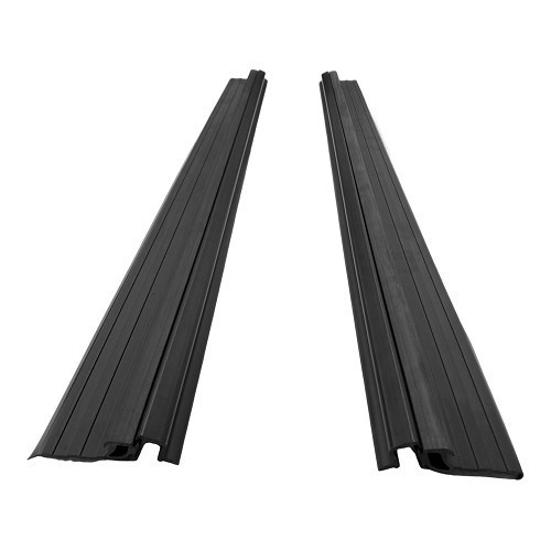  Left and right door sills in original black plastic with seals for BMW 02 Series E10 phase 2 (09/1973-07/1977) - per pair - BT11133-2 
