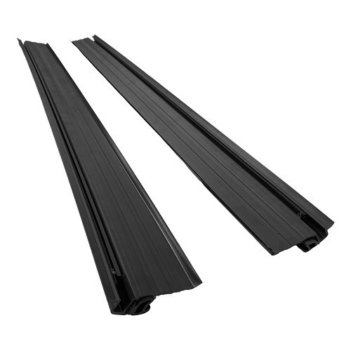  Left and right door sills in original black plastic with seals for BMW 02 Series E10 phase 2 (09/1973-07/1977) - per pair - BT11133-3 