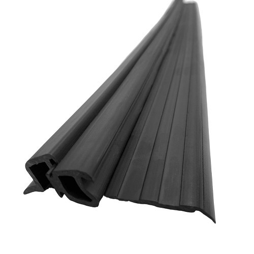 Left and right door sills in original black plastic with seals for BMW 02 Series E10 phase 2 (09/1973-07/1977) - per pair - BT11133