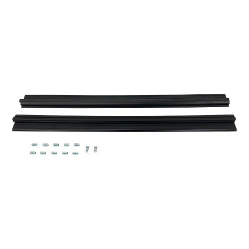  Umbrales de puerta izquierdo y derecho en plástico negro original con juntas para BMW Serie 02 E10 fase 2 (09/1973-07/1977) - por par - BT11133 