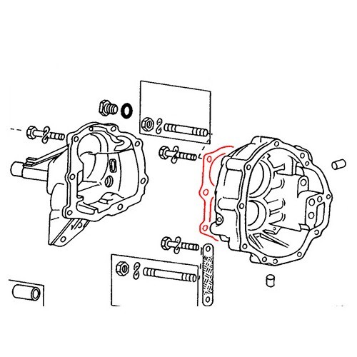  Joint entre nez et boîtier intermédiaire sur boîte de vitesses pour VW 73-> - C001342-1 