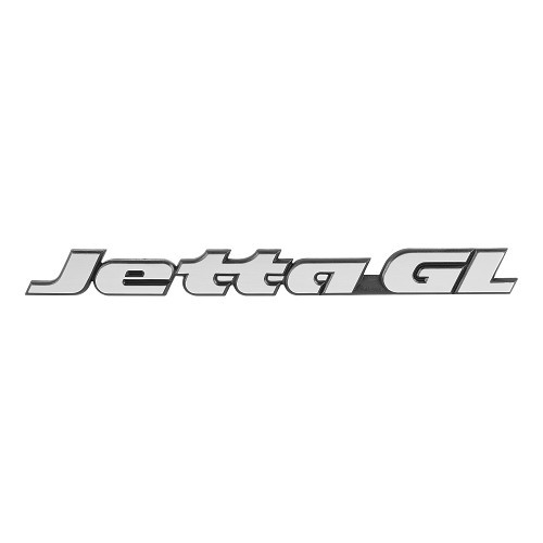  Emblema JETTA GL cromado satinado sobre fondo negro para el panel trasero del VW JETTA 2 acabado GL (08/1987-07/1992)  - C037783 