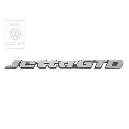     
                
                
    Emblema JETTA GTD cromo satinato su sfondo nero per il pannello posteriore della VW JETTA 2 GTD fase 2 di finitura (08/1987-07/1992)  - C037789
