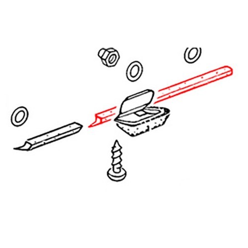 181 857 881 : Right lower dashboard padded strip for VW 181 - C042649