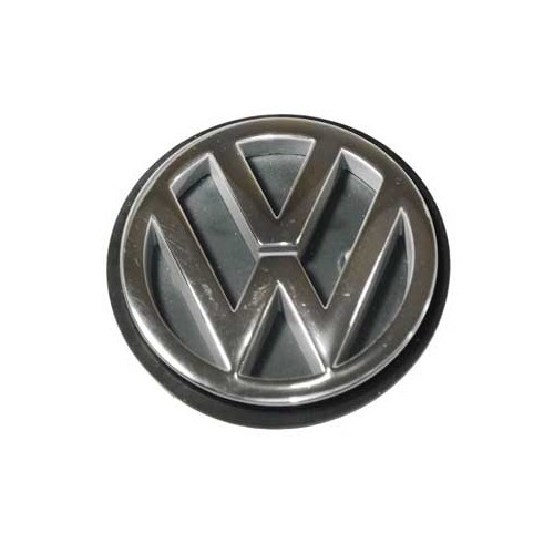  Logo adhésif VW chromé sur fond noir de coffre pour VW Golf 3  Berline (08/1991-03/1992) - C053827 