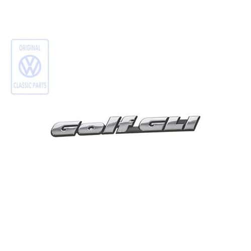  Emblème adhésif GOLF GLI chromé sur fond noir pour face arrière ou hayon de VW Golf 3 Berline et Variant GLI (11/1991-08/1998) - C053845 