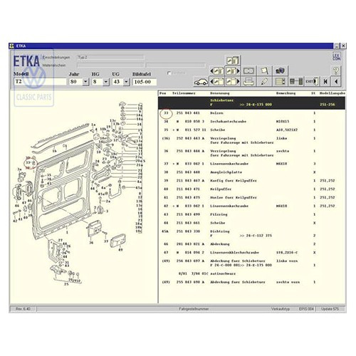 Upper sliding door pivot for VOLKSWAGEN Transporter T25 (05/1979-07/1984) - C062932