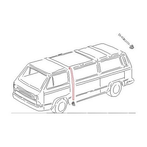 Scivolo anteriore sul tetto apribile per VOLKSWAGEN Combi e Transporter (08/1967-07/1992) - C064858