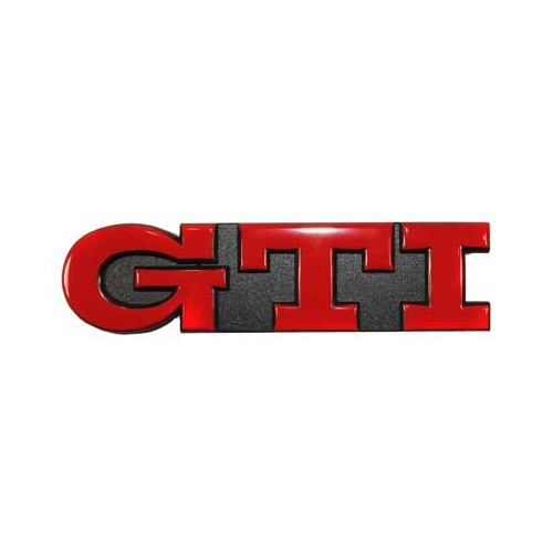  Rotes GTI-Klebeemblem auf schwarzem Hintergrund der Rückseite für VW Golf 3 GTI 16S und 16V (07/1995-08/1997)  - C133108 