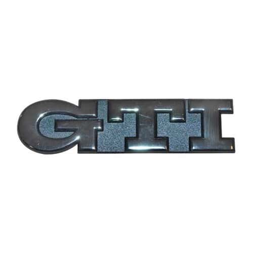  Emblème adhésif GTI chromé sur fond noir de face arrière pour VW Golf 3 GTI 8S (07/1995-08/1997)  - C133111 