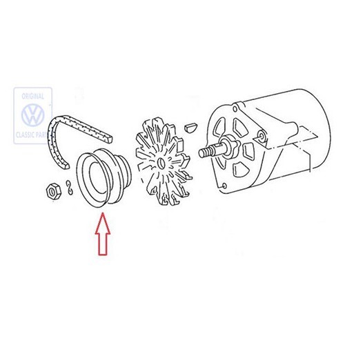     
                
                
    Riemenscheibe Lichtmaschine für Transporter T4 2.4 D / 2.5 - C171580

