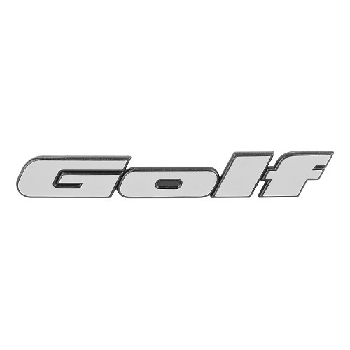  Emblema GOLF cromado sobre fundo preto para o painel traseiro do VW Golf 2 (08/1987-10/1991) - sem nível de acabamento - C182962 