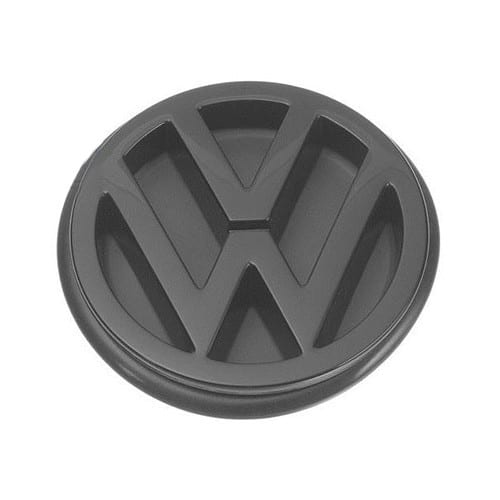 VW-Logo schwarz satiniert aus der Mitte der Rückwand oder des