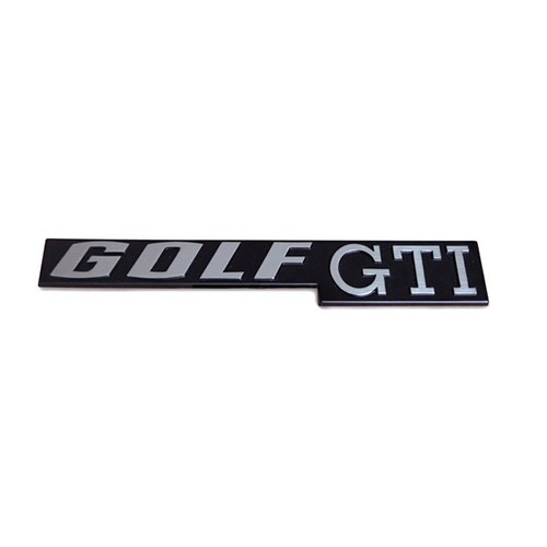  Emblème GOLF GTI argent sur fond noir de coffre pour VW Golf 1 GTI (06/1976-12/1983) - C220516 
