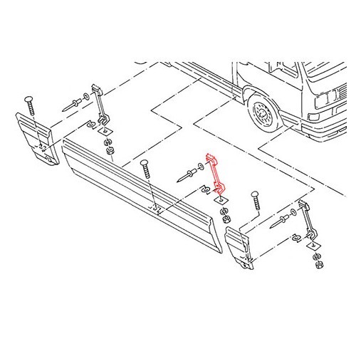  Clip de moulure de porte coulissante pour VW Transporter T25 CARAT - C223993-2 
