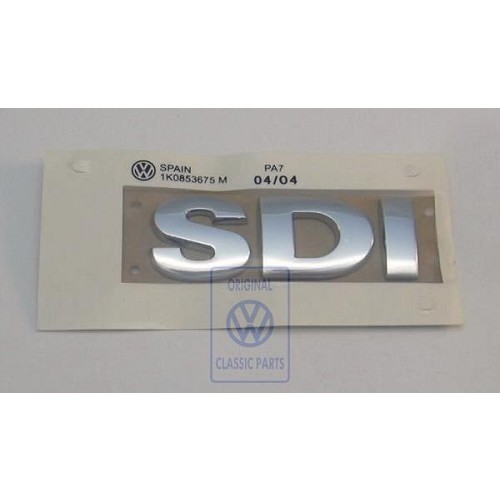  Emblème adhésif SDI chromé de coffre pour VW Golf 5 2.0 SDI (01/2004-06/2008)  - C226468 