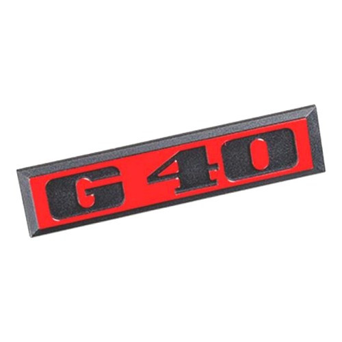  Sigle G40 noir sur fond rouge de calandre 7 barrettes pour VW Polo 2 86C GT G40 (09/1985-09/1989)  - C243112-2 