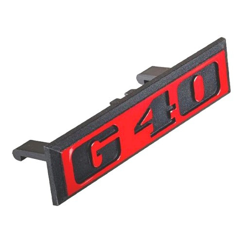  Zwarte G40 badge op rood radiatorrooster 7 spijlen voor VW Polo 2 86C GT G40 (09/1985-09/1989)  - C243112 