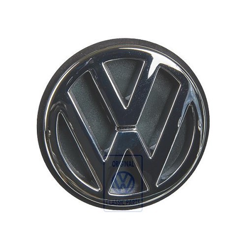  Chromed VW adhesive logo on black background on rear trunk for VW Vento type 1H2 (01/1992-07/1998)  - C243463 