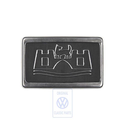  Silver WOLSBURG badge on black front fender for VW Golf 2 and Jetta 2 (08/1983-07/1992)  - C246802-4 