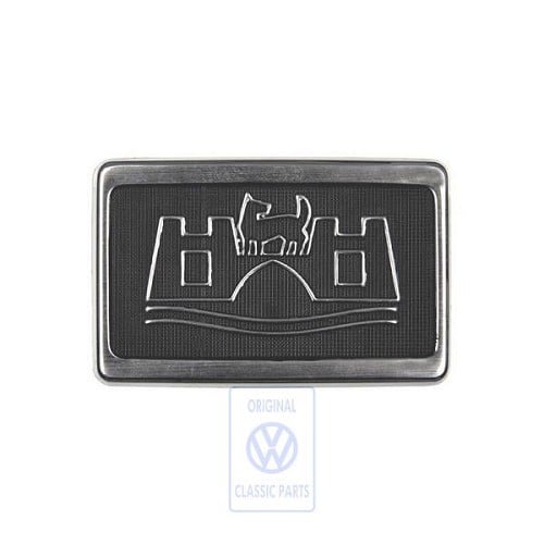 Zilveren WOLSBURG badge op zwarte voorvleugel voor VW Golf 2 en Jetta 2 (08/1983-07/1992)  - C246802-4 