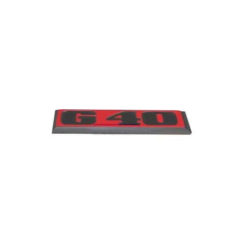  G40 zwarte zelfklevende badge op rode achtergrond voor VW Polo 2 86C GT G40 (09/1985-09/1989)  - C246982-1 