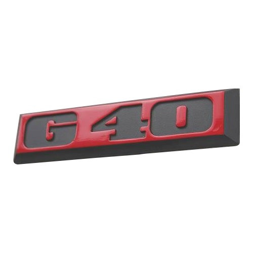  G40 black adhesive badge on red background for VW Polo 2 86C GT G40 (09/1985-09/1989)  - C246982 