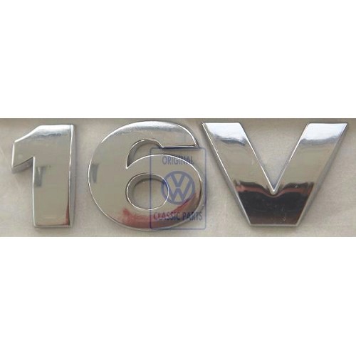  Emblème adhésif 16V chromé de coffre Volkswagen Classic Parts pour VW Polo 6N2 (08/1999-09/2001) - C247345 