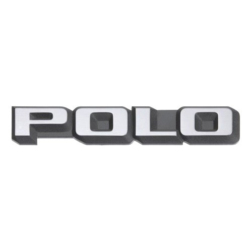     
                
                
    POLO chromen achterbadge op zwarte achtergrond voor VW Polo 2 86C driedeurs hatchback met rechtopstaande achterklep (10/1981-09/1990) - zonder uitrustingsniveau - C252040
