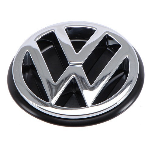  Logo VW cromato su sfondo nero al centro del pannello posteriore o del bagagliaio per VW Corrado Passat B3 e Polo 2F (02/1988-07/1995)  - C253450-1 