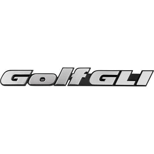  Selbstklebendes Emblem GOLF GLI verchromt auf schwarzem Hintergrund der Rückwand für VW Golf 3 GLI (07/1992-01/1997) - C259402 