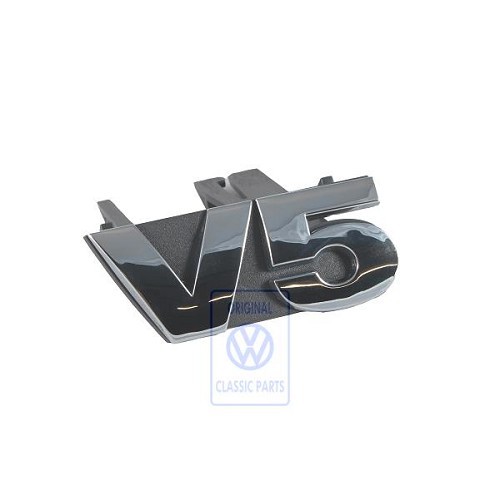  Sigle V5 chromé de calandre pour VW Golf 4 et Bora Berline ou Variant V5 (05/1999-06/2006) - moteur AGZ  - C263095 