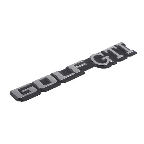  Emblem GOLF GTI silber auf schwarzem Hintergrund für die Rückseite des VW Golf 2 GTI 8S (-07/1987)  - C265276-1 