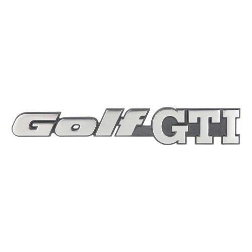  Silver GOLF GTI emblem on black background for rear panel of VW Golf 2 GTI (08/1987-) - C266002 