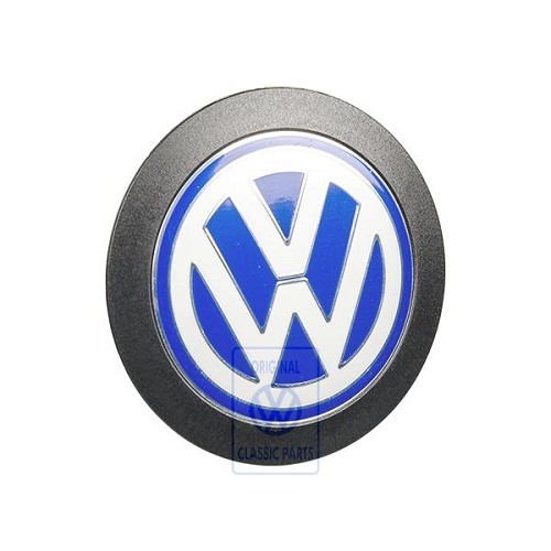  Logo VW en couleur bleu et blanc de cache moteur plastique pour VW Golf 4 Bora Caddy 2 Lupo Passat B5 Polo 6N et Transporter T4 (1995-2005) - C266329 