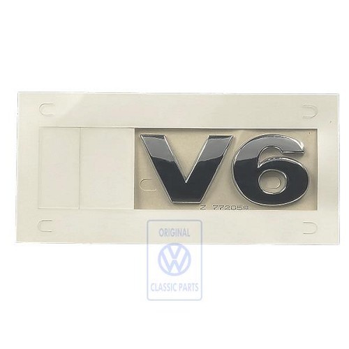  Emblème adhésif V6 chromé de cache moteur pour VW Golf 5 R32 (08/2005-06/2008)  - C266980 