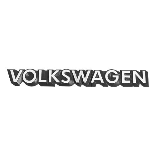  White VOLKSWAGEN rear emblem on black background for VW Golf 2 Jetta 2 and Polo 2 86C (10/1981-09/1990) - C267817 