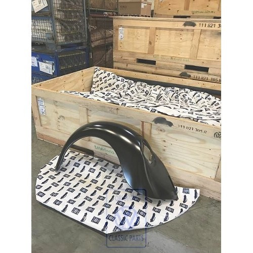 Original VW cataphoresis-treated right rear fender for Volkswagen Beetle 1200 / 1303 since 1975 - 25 mm hardware. - C268477